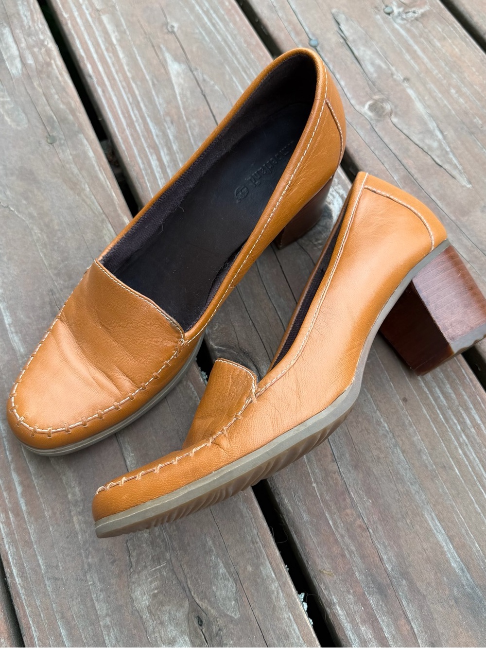 Timberland Women's Leather Block Heel Loafers